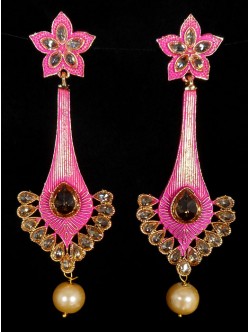 Reverse Ad Earrings With Meenakari Work